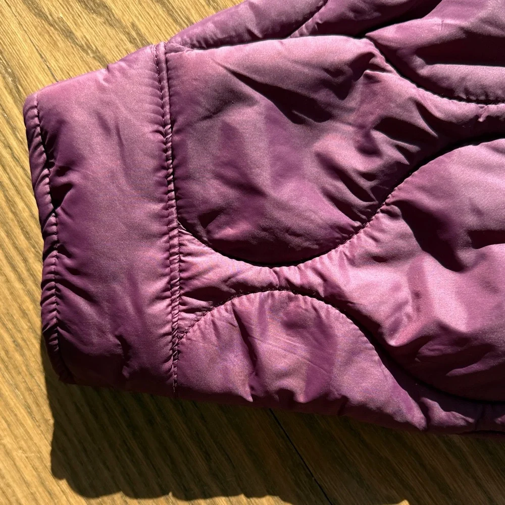 Plum Quilted Jacket with Front Pockets - Picture 6 of 12
